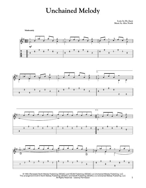 guitar chords for unchained melody